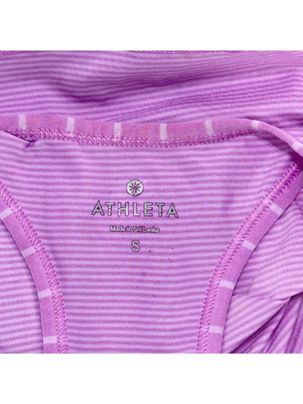 ATHLETA Women's Athletic Activewear Top Pink Striped Racerback Tank Size S - Picture 7 of 10